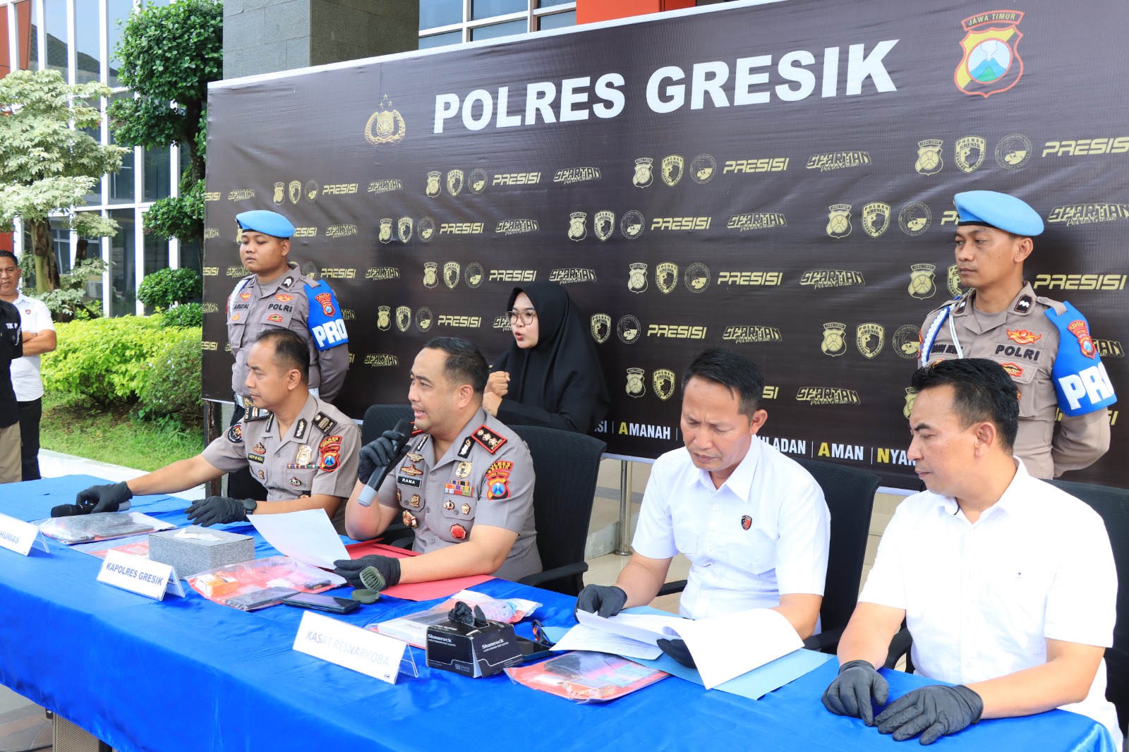 Polres Gresik Bongkar Jaringan Narkoba Lintas Pulau, 6 Tersangka Diamankan